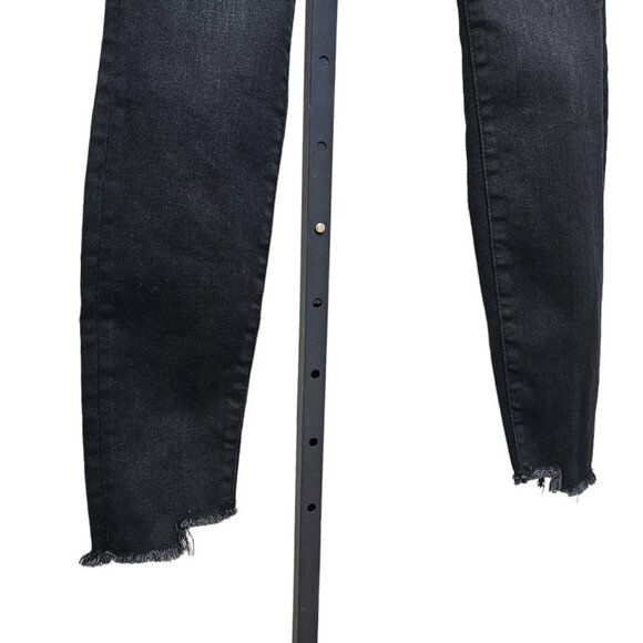 Good American Womens Good Legs Stiletto Black Skinny  Jeans Raw Edge Hem Size 4 - Picture 6 of 9